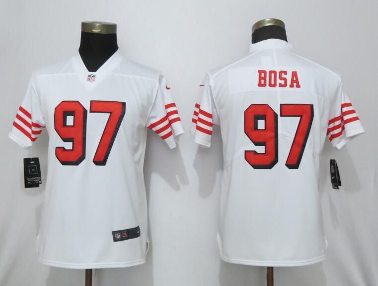 Women San Francisco 49ers 97 Bosa White Color Rush Vapor Untouchable Nike NFL Jerseys
